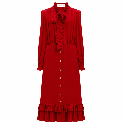 Valentino Garavani Silk Dress Red