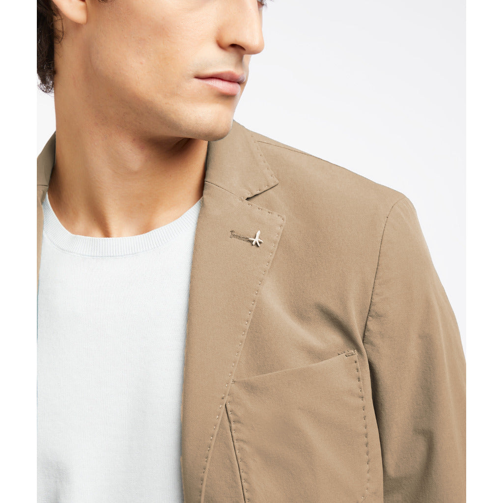 AT.P.CO technical fabric jacket with classic collar, beige
