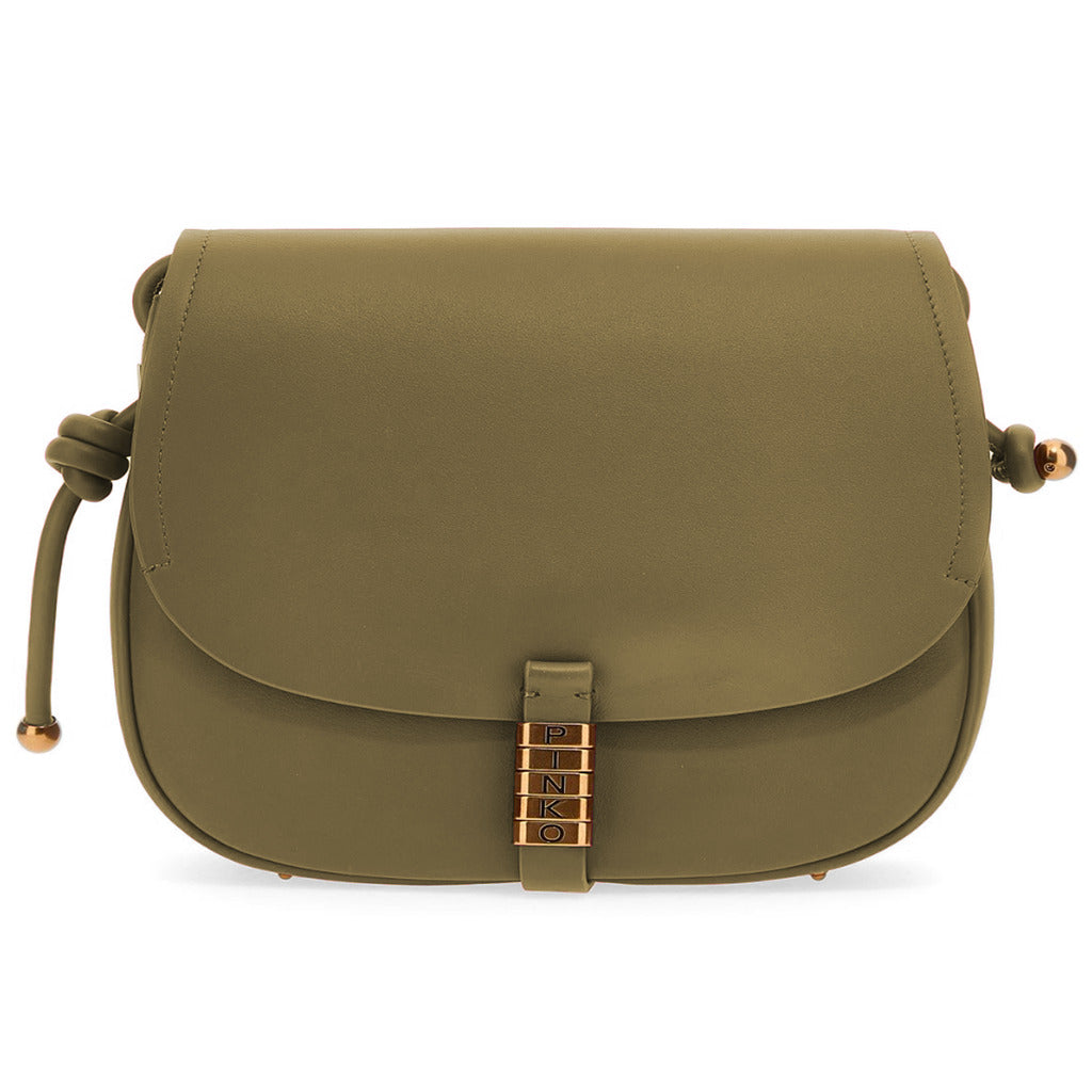 Pinko Leather Saddle Classic Verde Gold