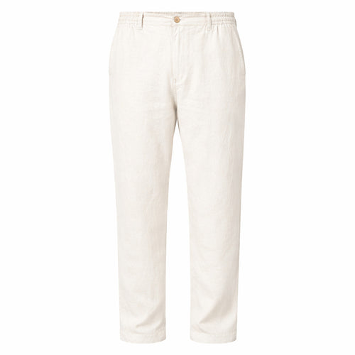 Alpha Studio Linen Trousers White