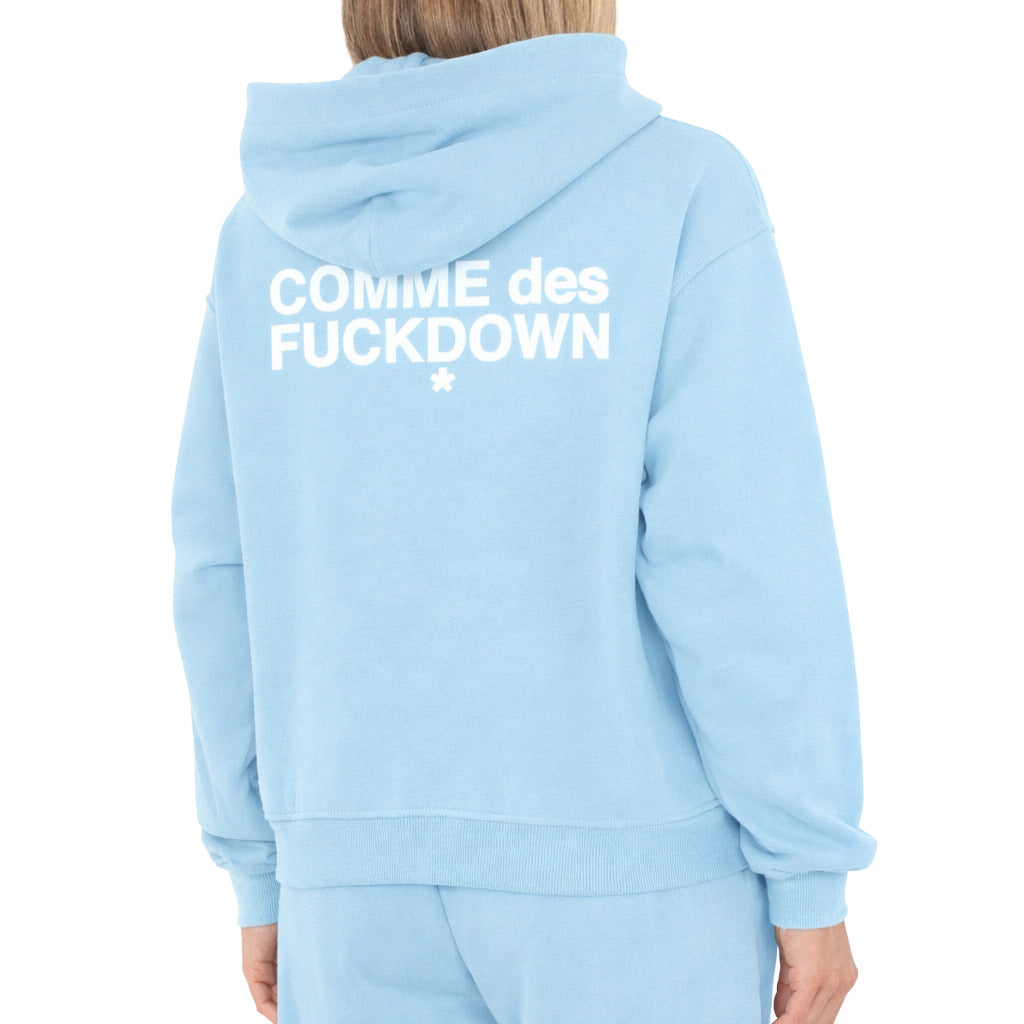 Comme Des Fuckdown Cotton Sweatshirt Azzurra — view 3