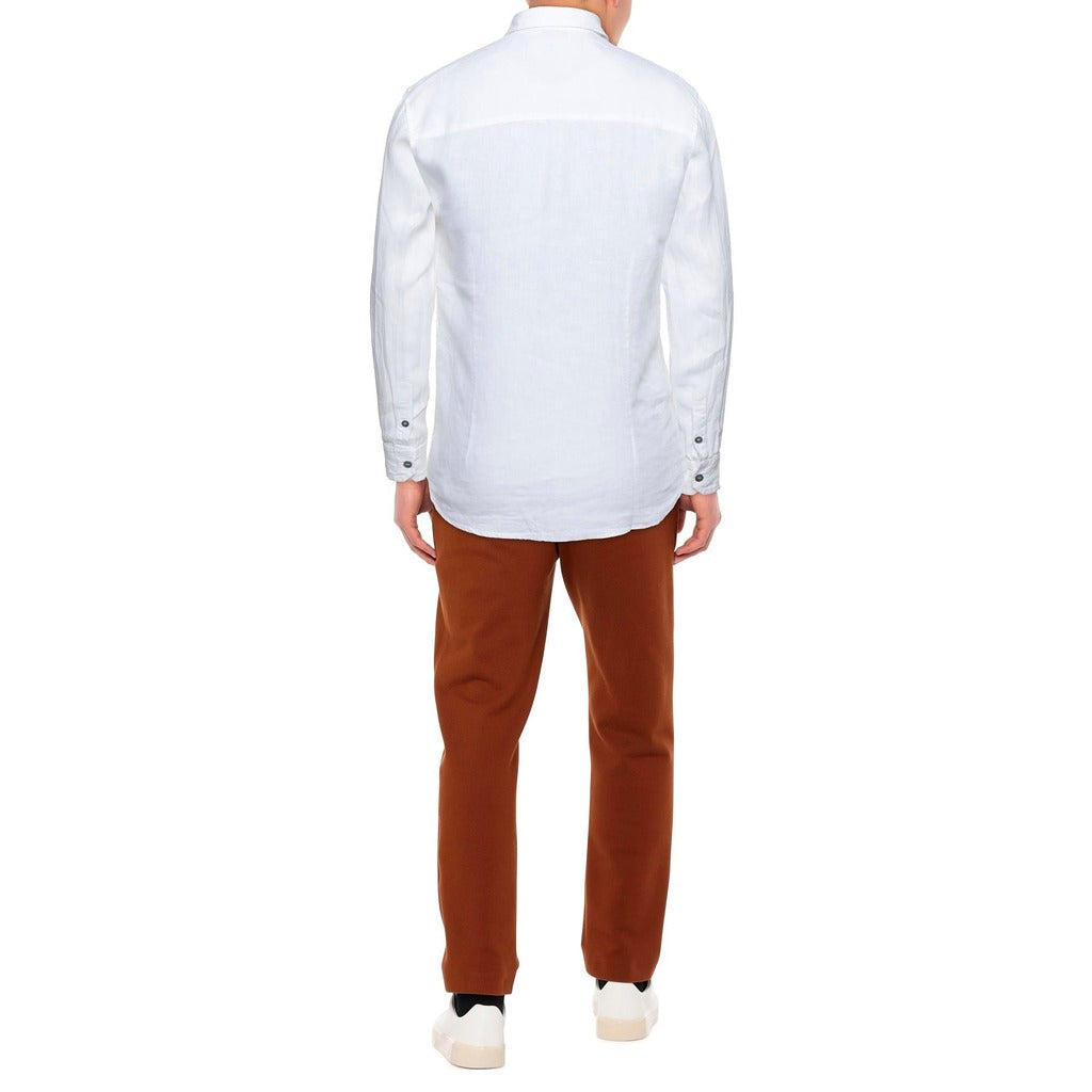 Alpha Studio Linen Shirt White — view 3