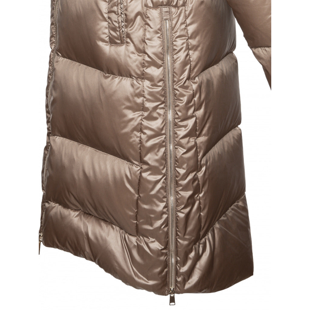 People Of Shibuya Long Quilted Down Jacket In Ultralight Technical Gold — view 5