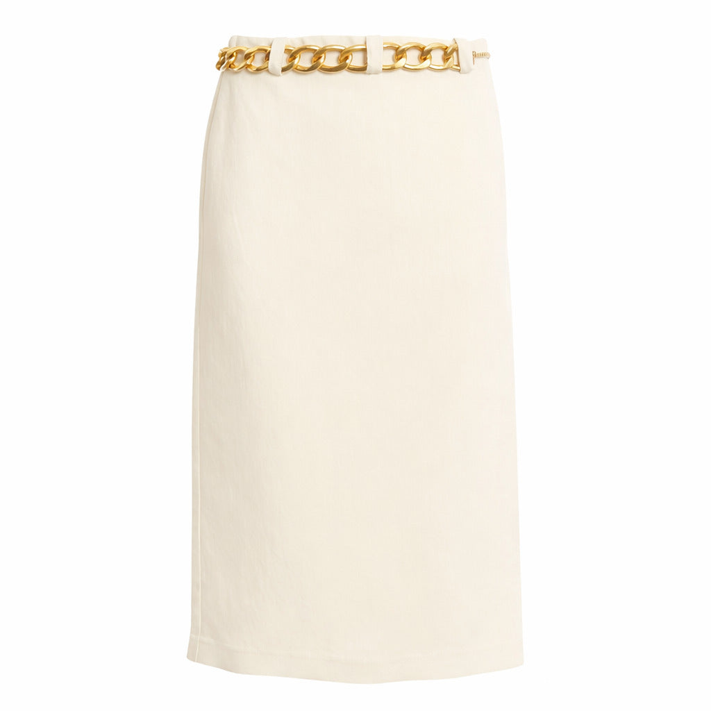 Patrizia Pepe Skirt Linen Bianca White