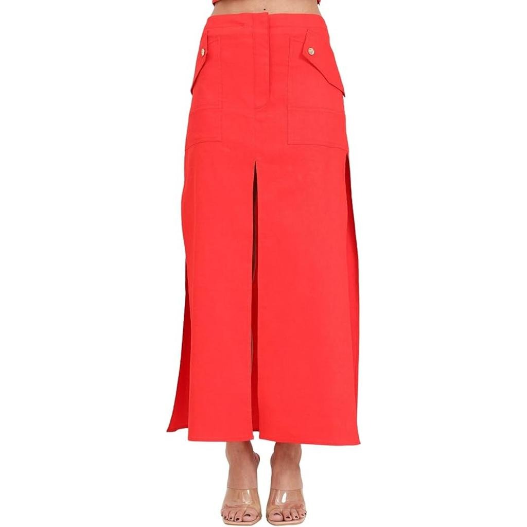 Pinko Linen Trousers Galanti Red — view 3
