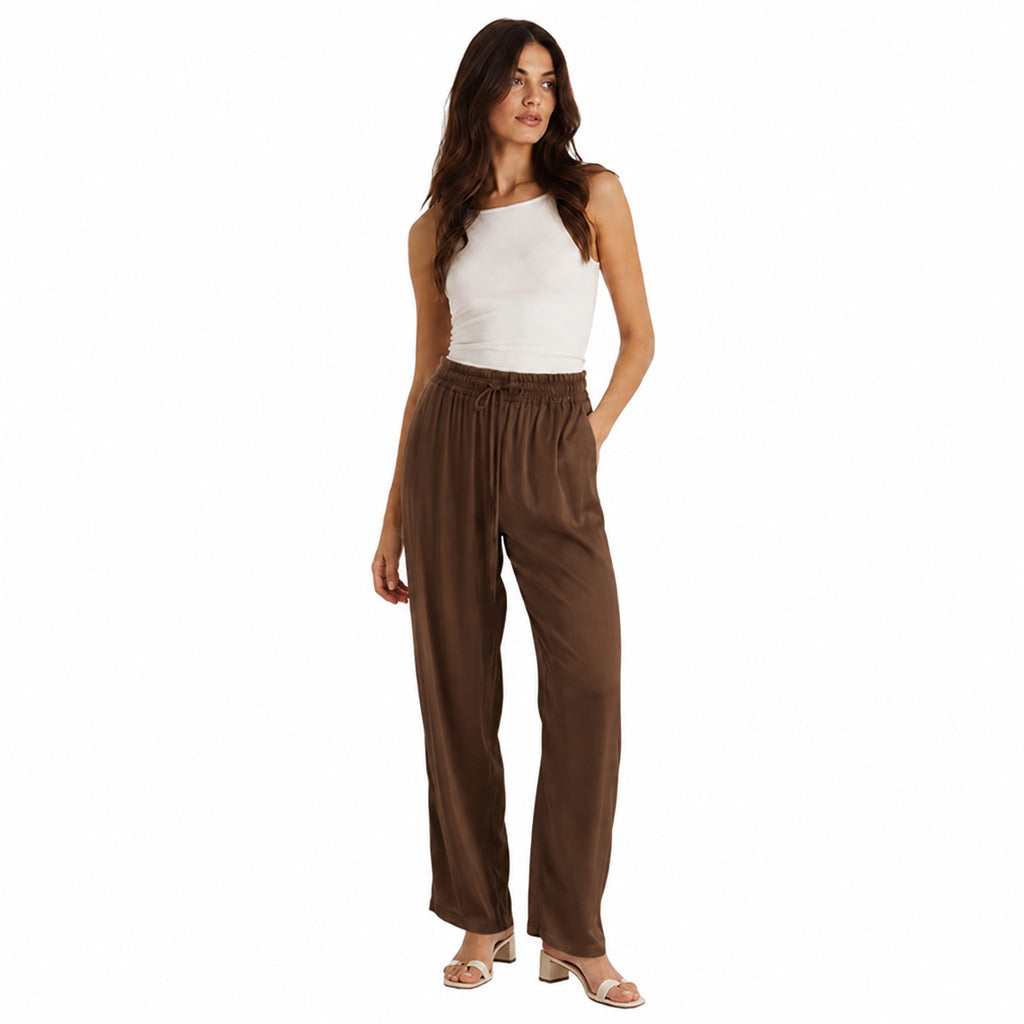 Dolce & Gabbana Silk Pantalone Con Couisse Brown