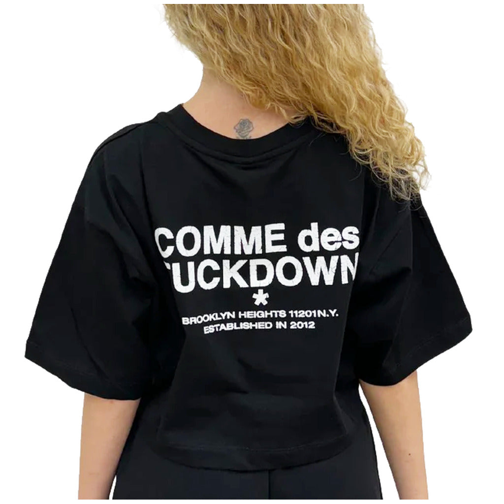 Comme Des Fuckdown Cotton T-Shirt Corta Stampa Logo — view 2