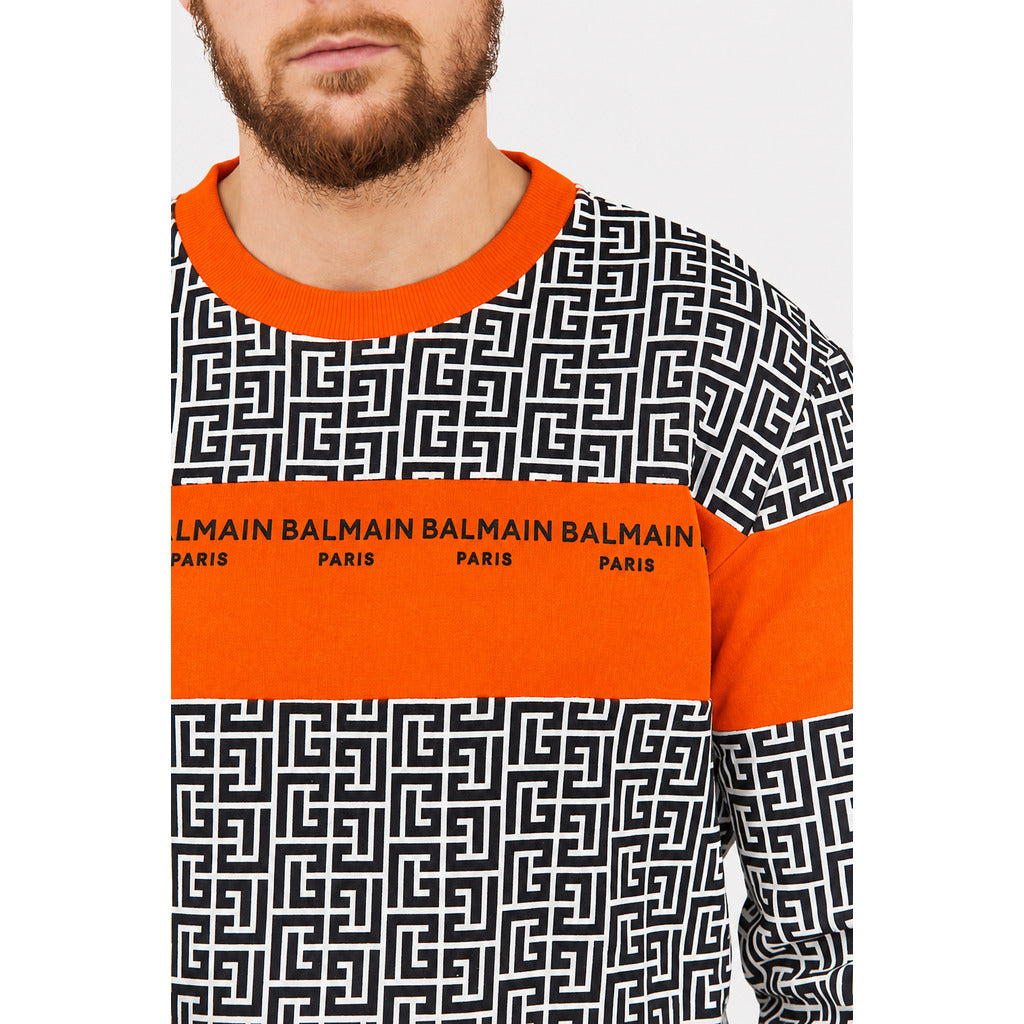 Balmain Cotton Sweatshirt Print Pattern Black — view 3