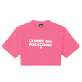 Comme Des Fuckdown Cotton T-Shirt Corta Stampa
