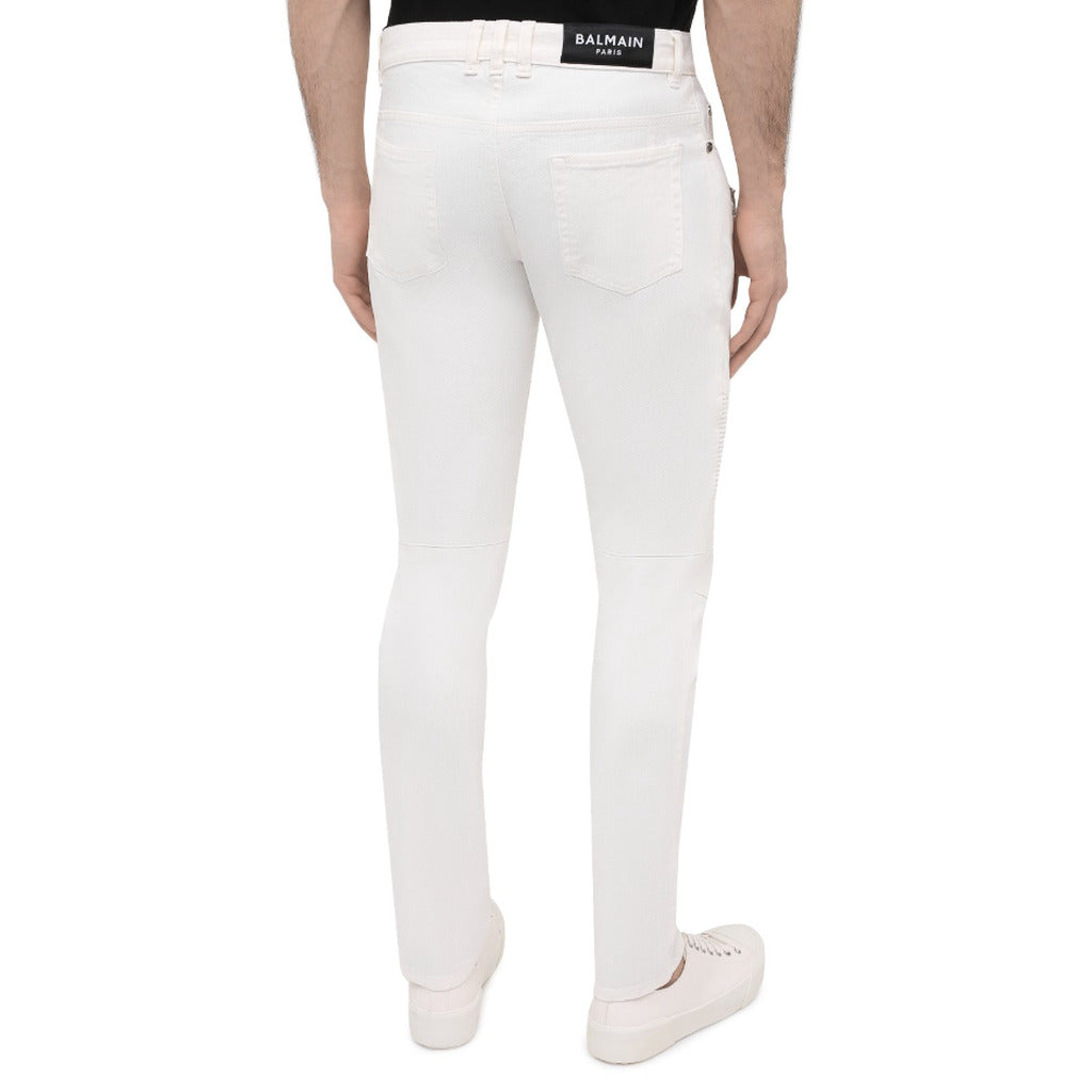 Balmain Cotton Jeans Slim Fit Bianchi White — view 3