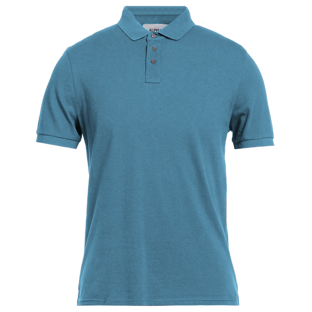 Alpha Studio Cotton Polo Azzurro Dye
