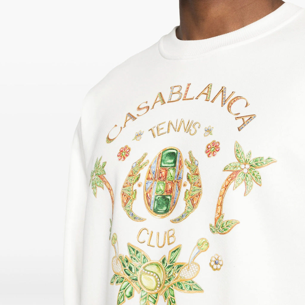 Casablanca Cotton Sweatshirt White — view 6