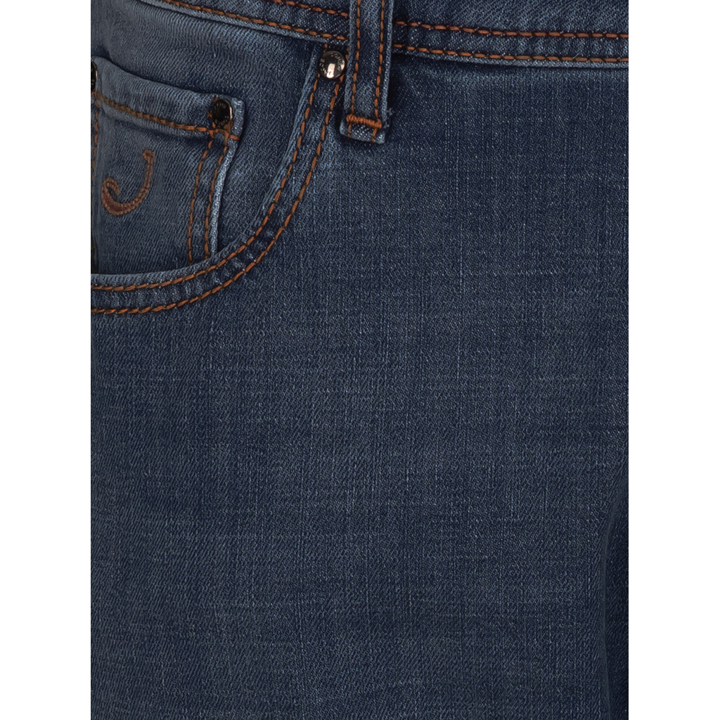 Jacob Cohen Leather Jeans Denim Blue — view 3