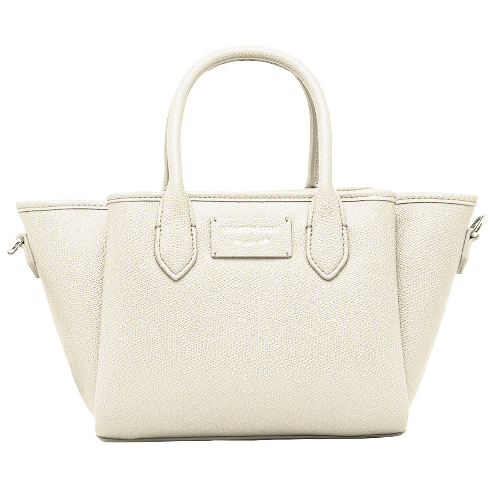 Emporio Armani Leather Tote Bag Mini White