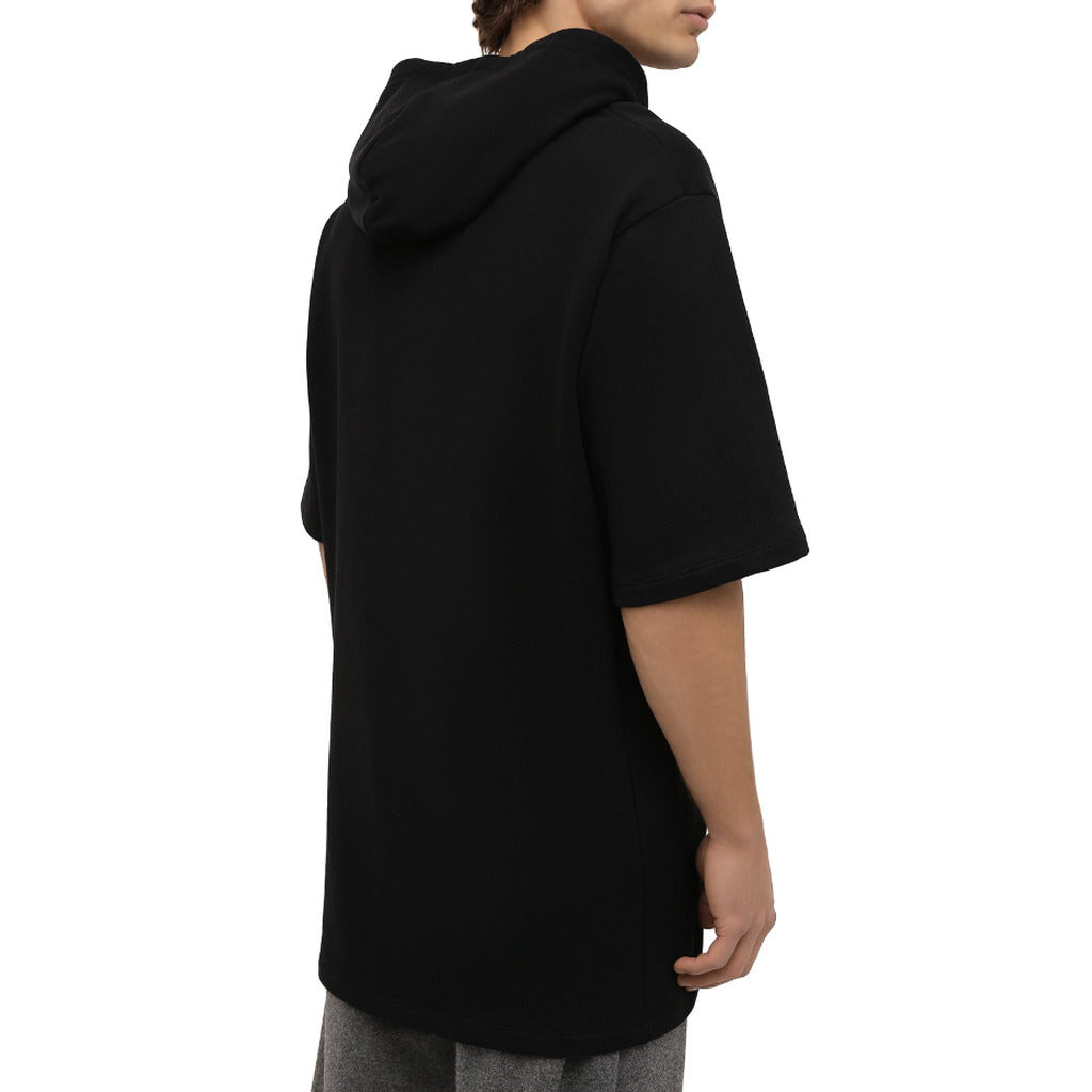 Balmain black cotton half-sleeve sweatshirt, black