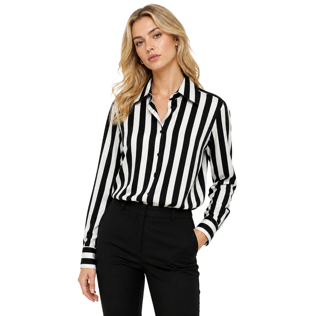 Dolce & Gabbana Silk Shirt Strisce Verticali Black