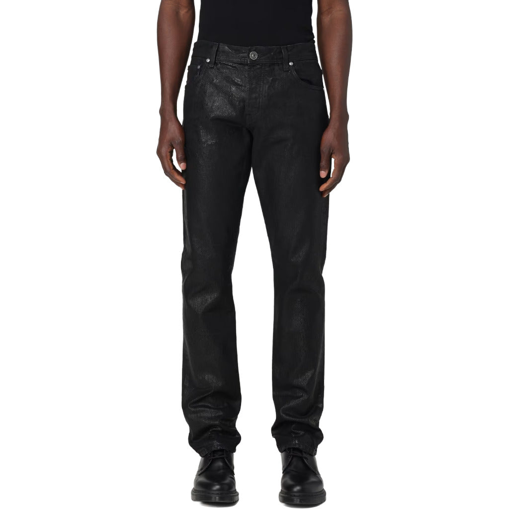 Victory Gate Leather Jeans Neri Black