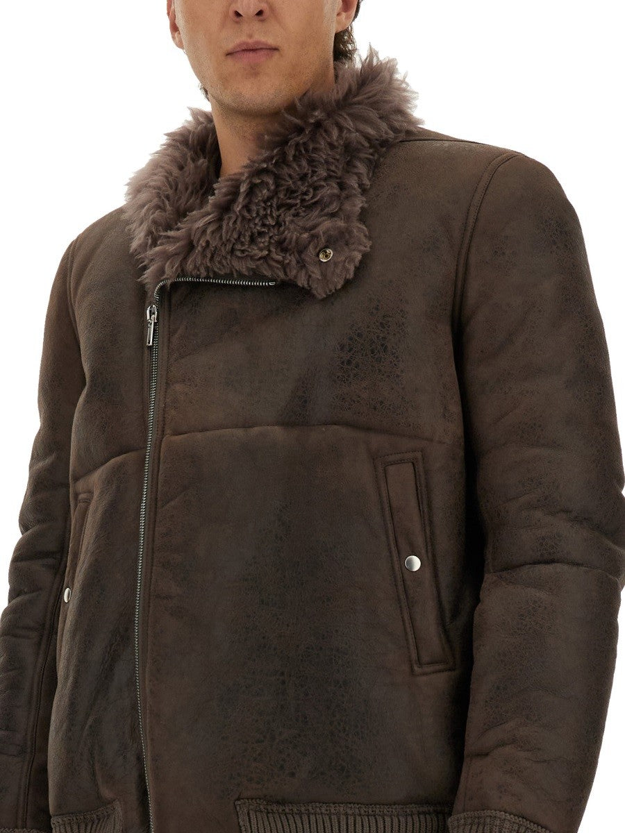 RICK OWENS LEATHER BOMBER JACKET