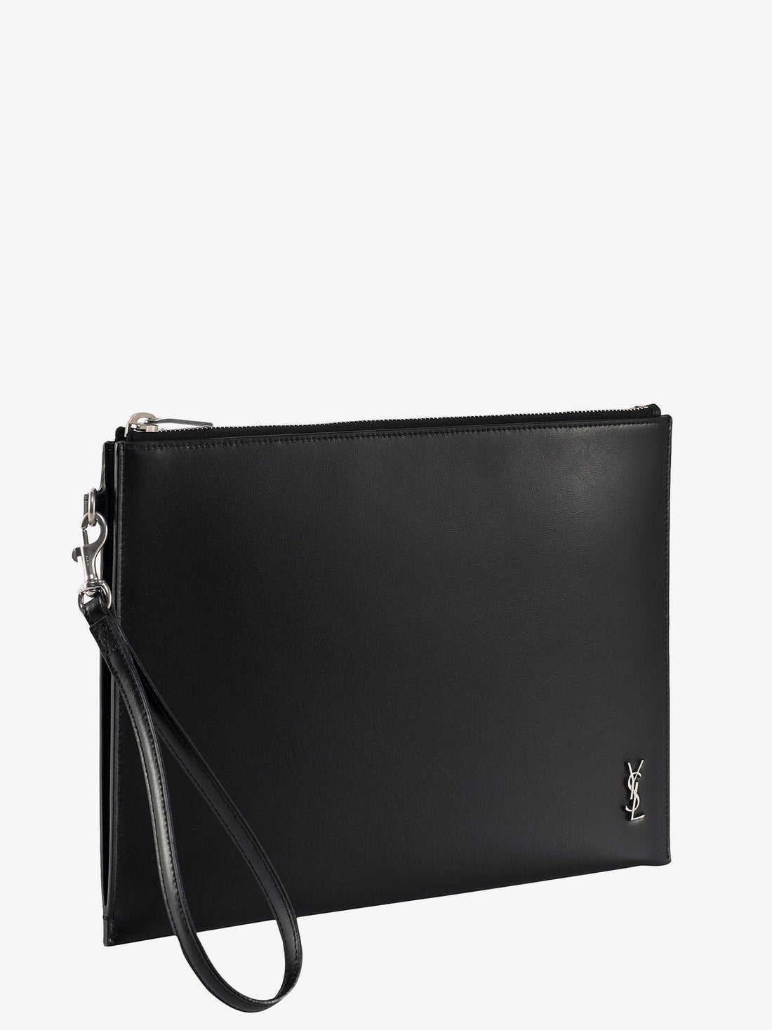 Saint Laurent Leather clutch with Monogram detail