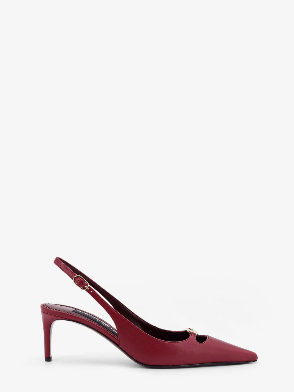 Dolce & Gabbana Leather decolletè slingback with metal logo