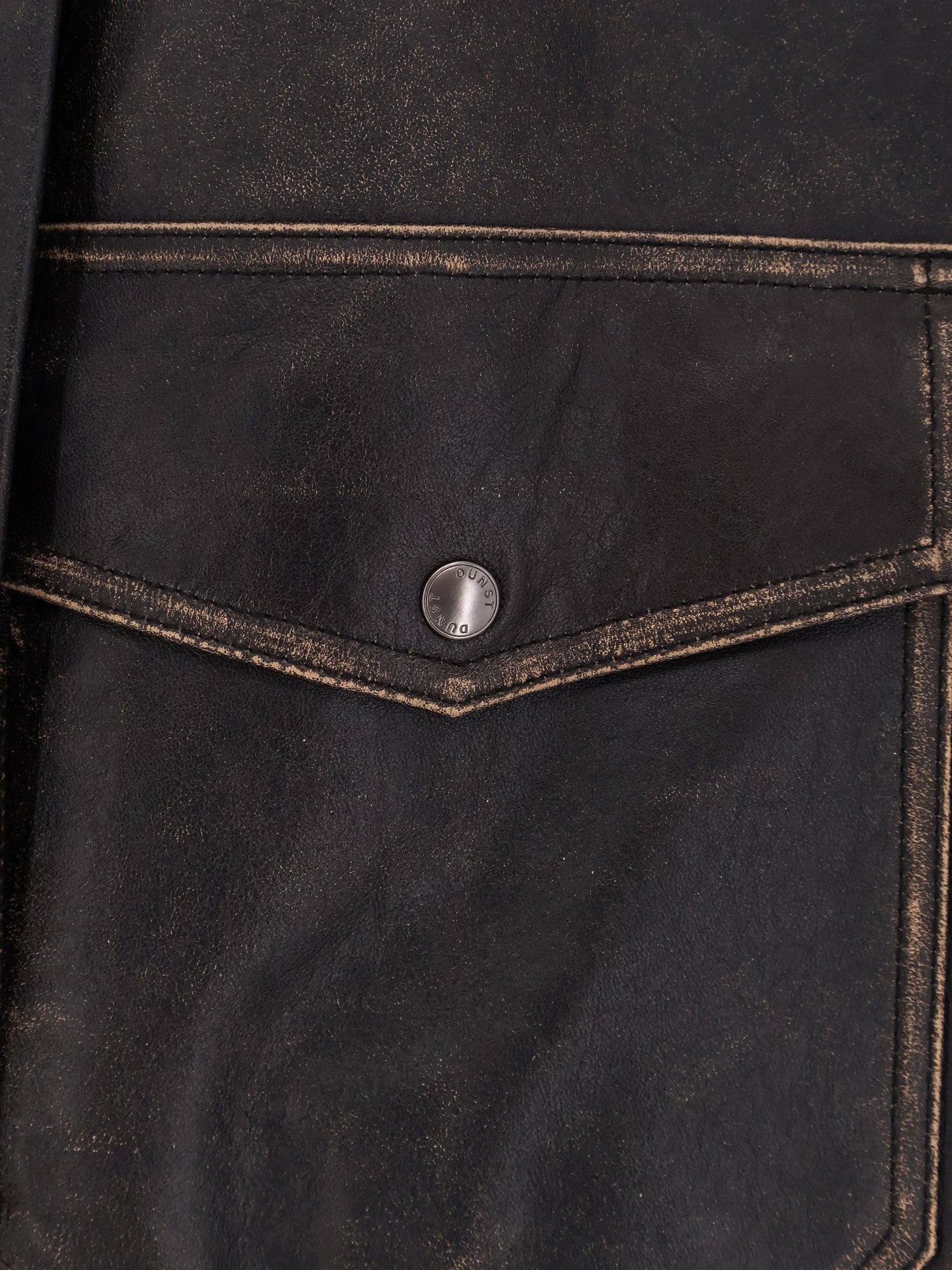 DUNST Leather jacket with shearling collar