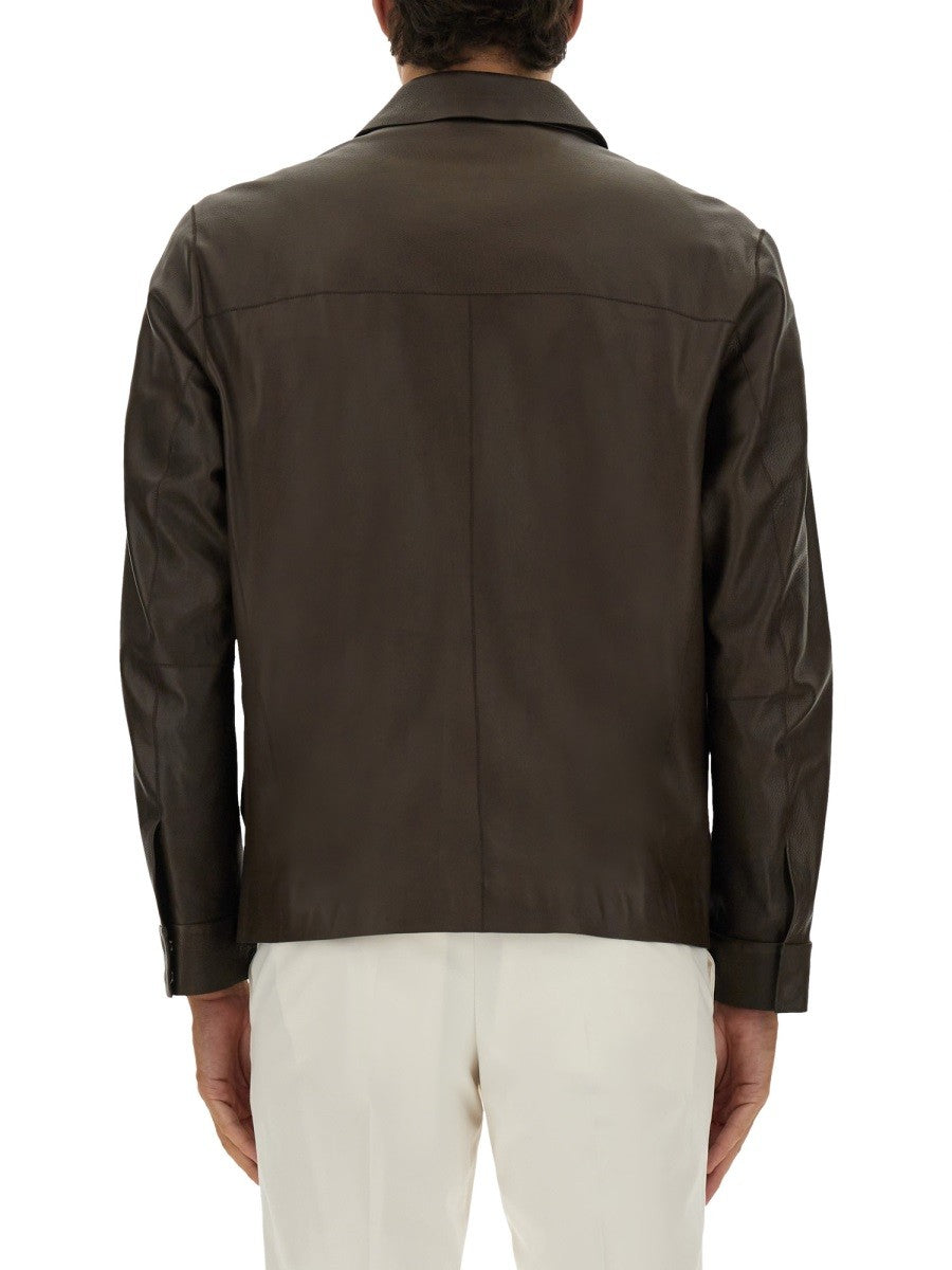 BOSS CAMEL LEATHER JACKET