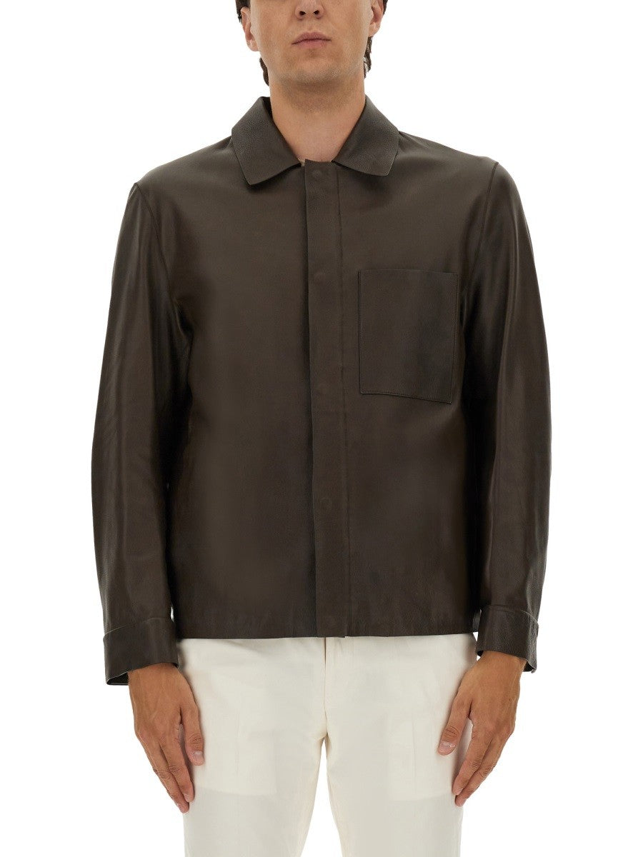 BOSS CAMEL LEATHER JACKET