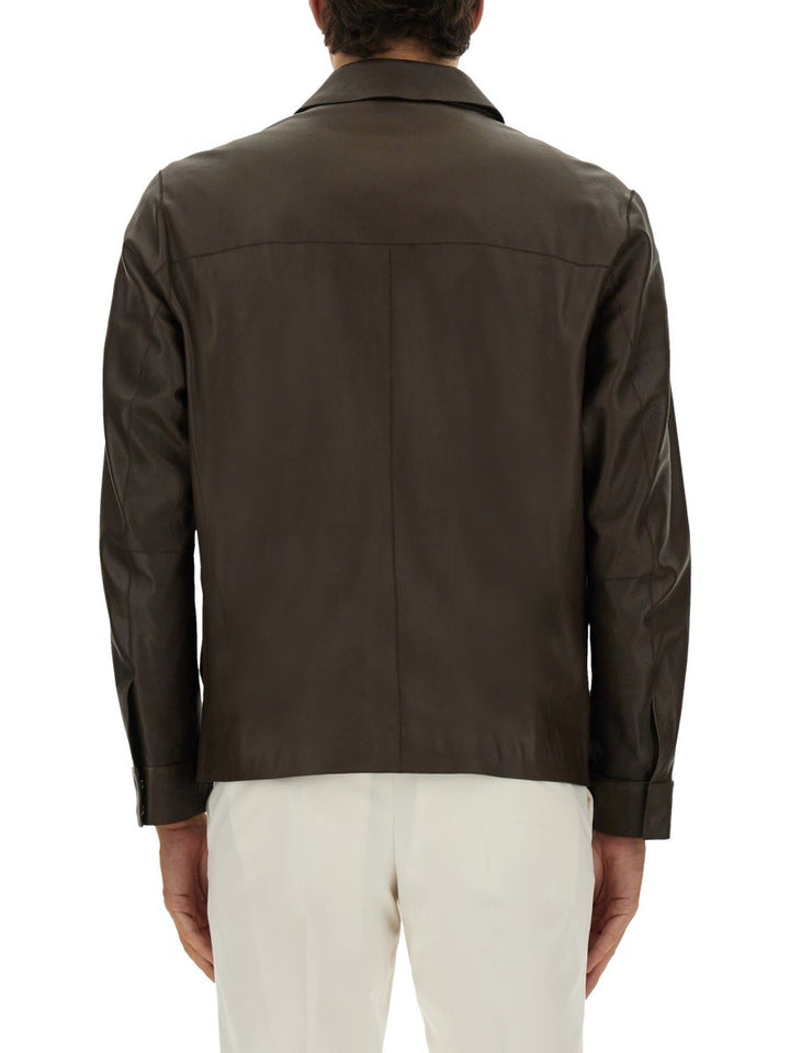 BOSS CAMEL LEATHER JACKET