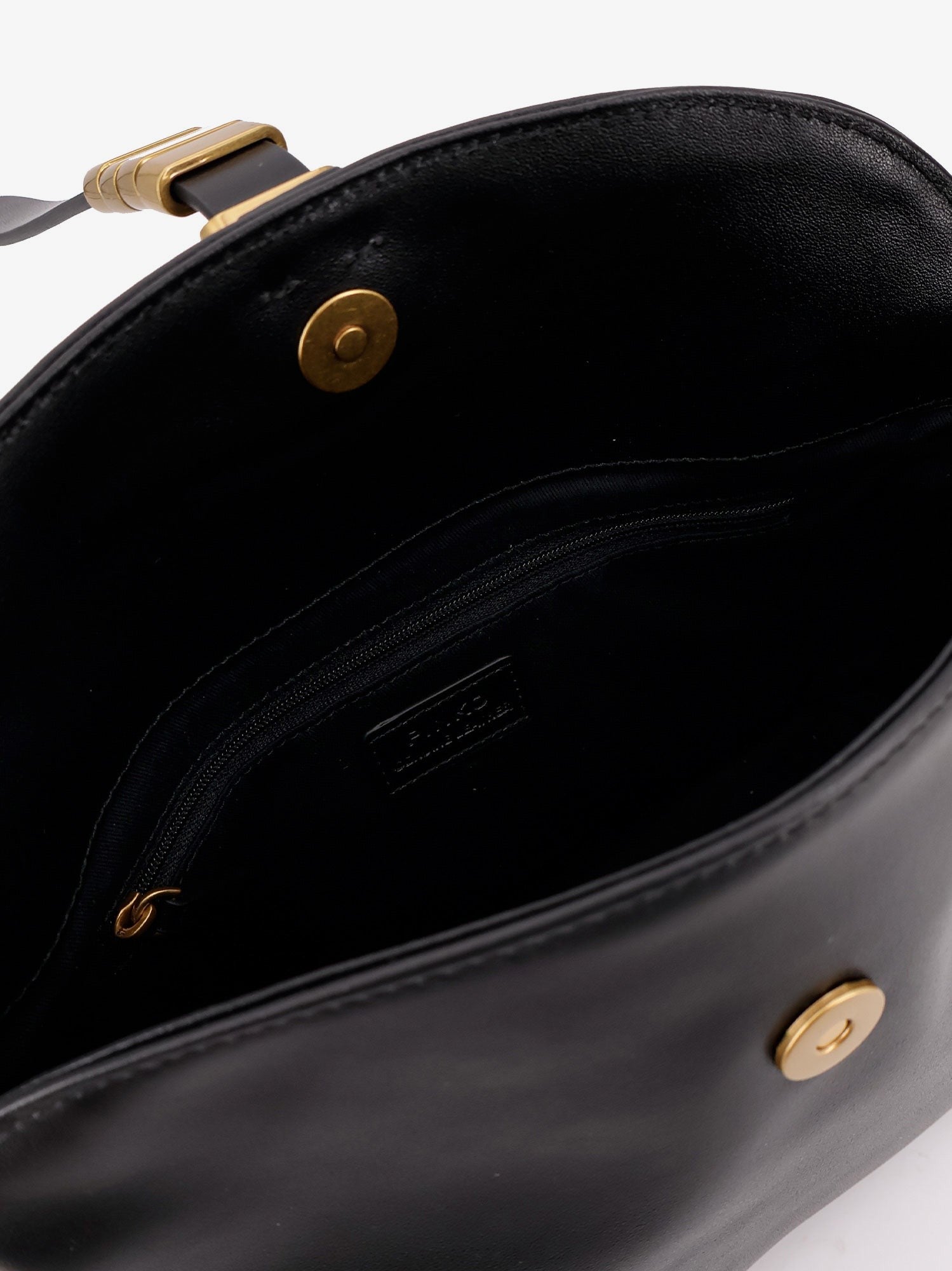 Pinko Leather shoulder bag with metal logo detail