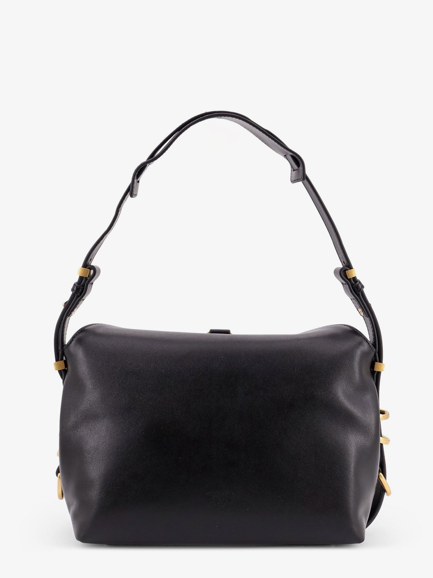 Pinko Leather shoulder bag with metal logo detail