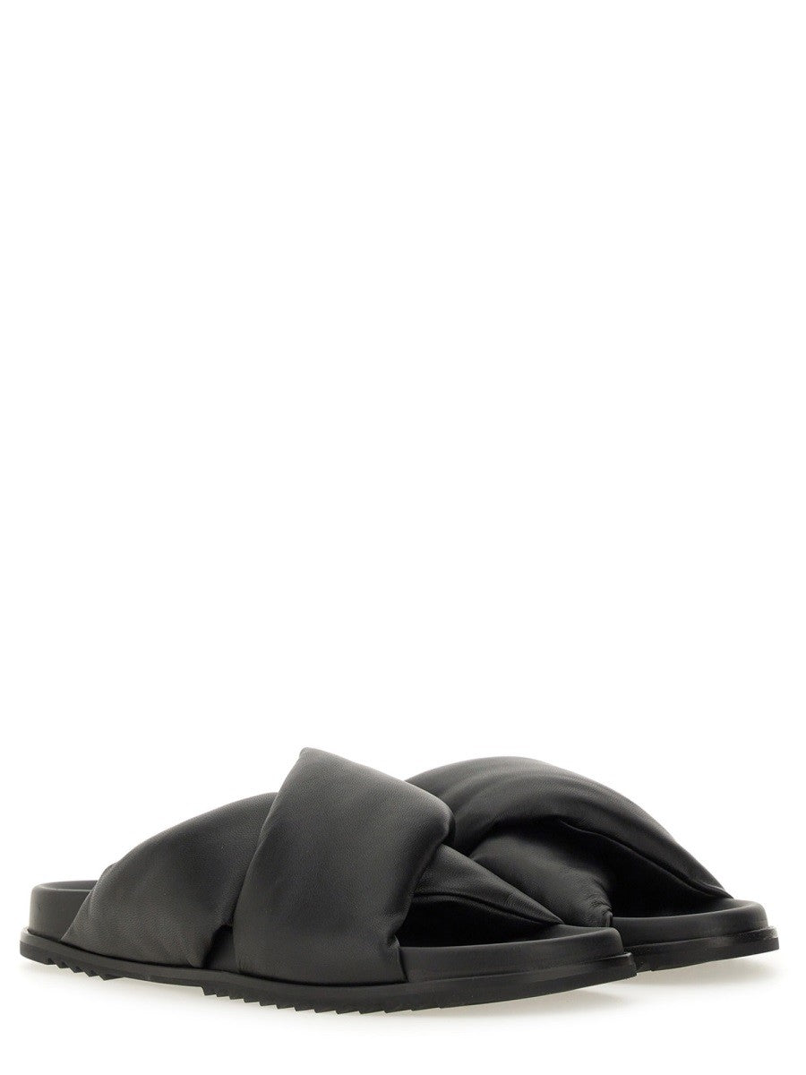 RICK OWENS LEATHER SLIDE SANDAL