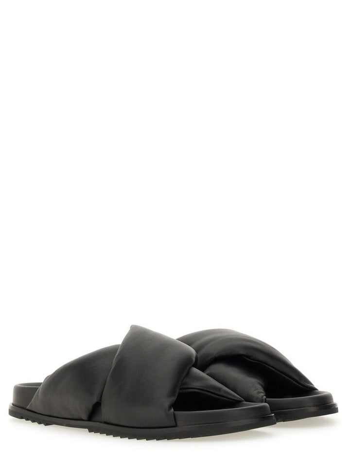 RICK OWENS LEATHER SLIDE SANDAL