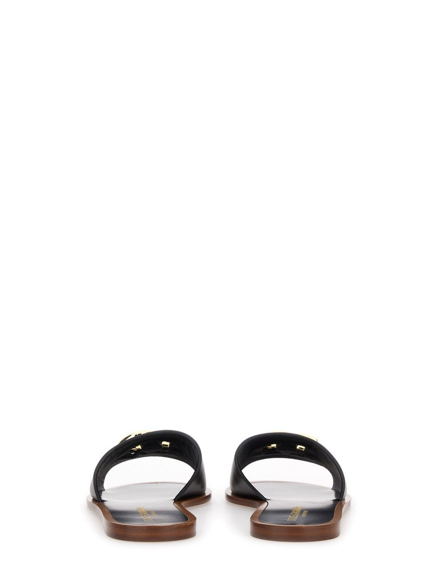 Dolce & Gabbana LEATHER SLIDE SANDAL