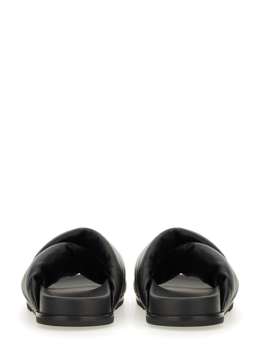 RICK OWENS LEATHER SLIDE SANDAL