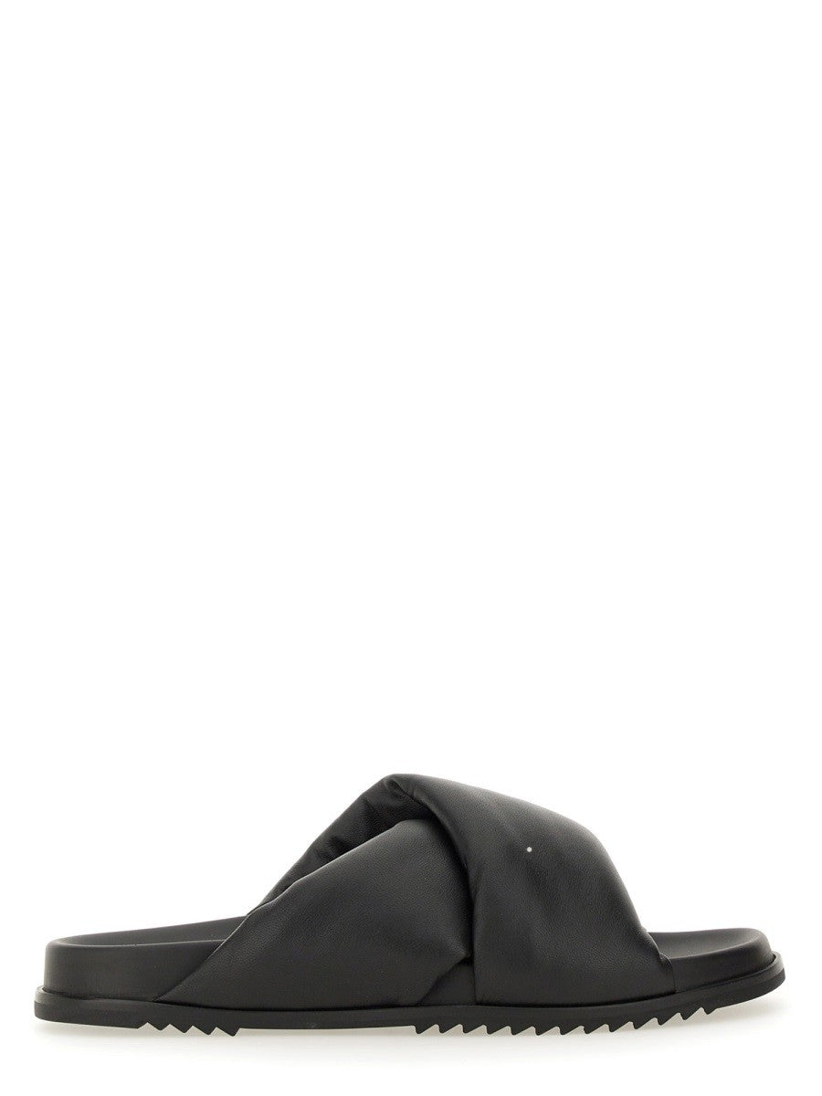 RICK OWENS LEATHER SLIDE SANDAL