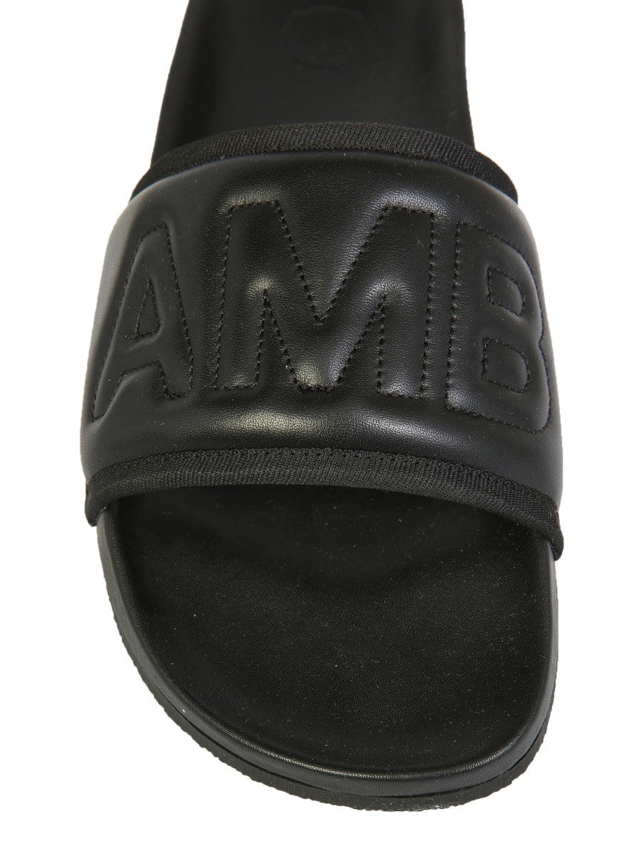 AMBUSH LEATHER SLIDE SANDALS