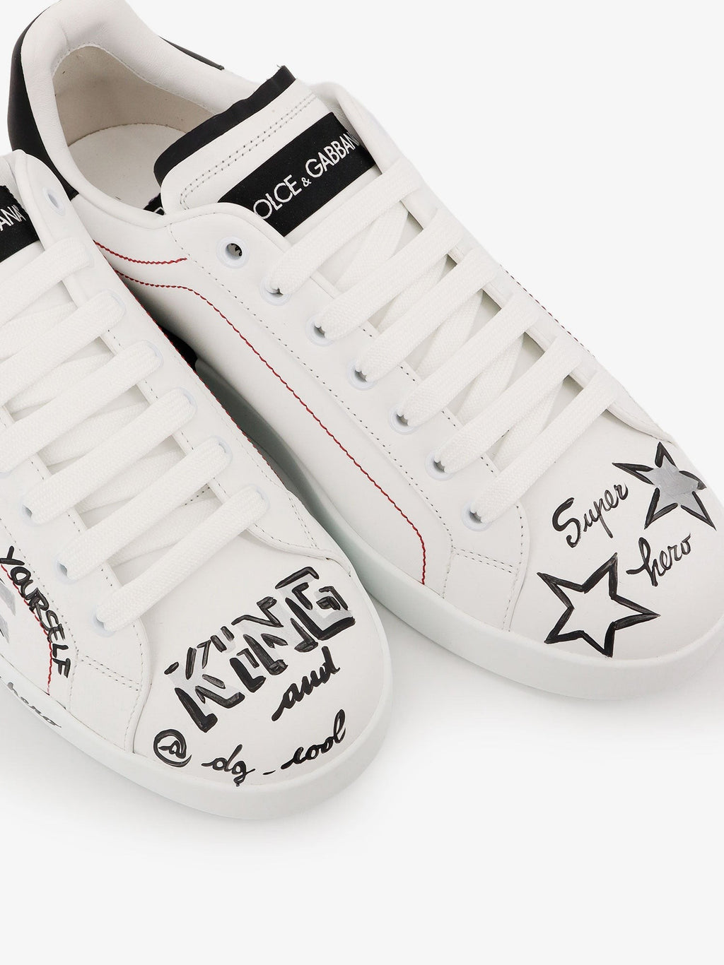 Dolce & Gabbana Leather sneakers with iconic prints