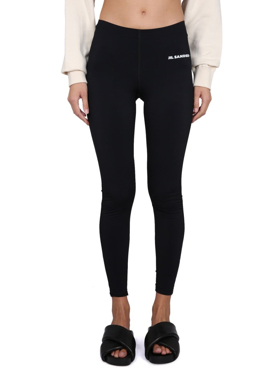JIL SANDER LEGGINGS WITH LOGO