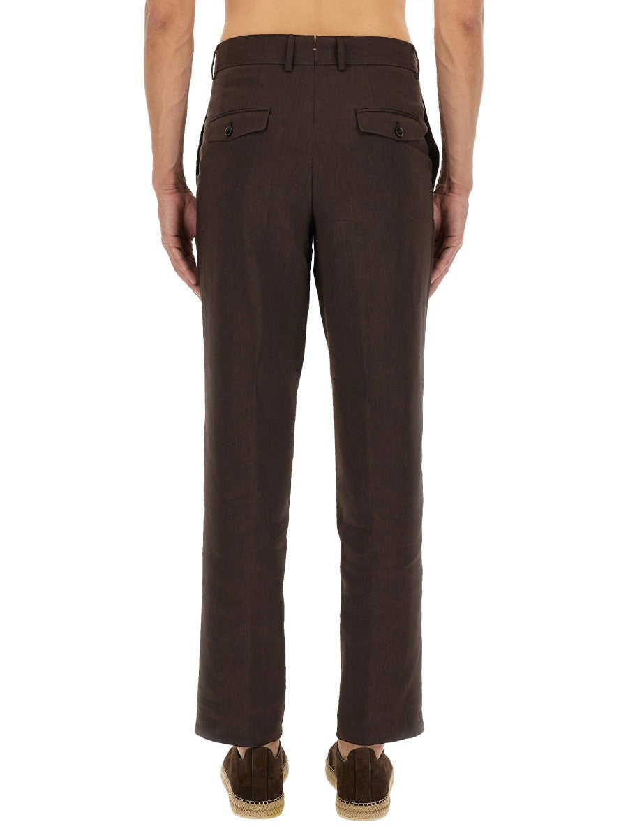 BOSS CAMEL LINEN "PORT" PANTS