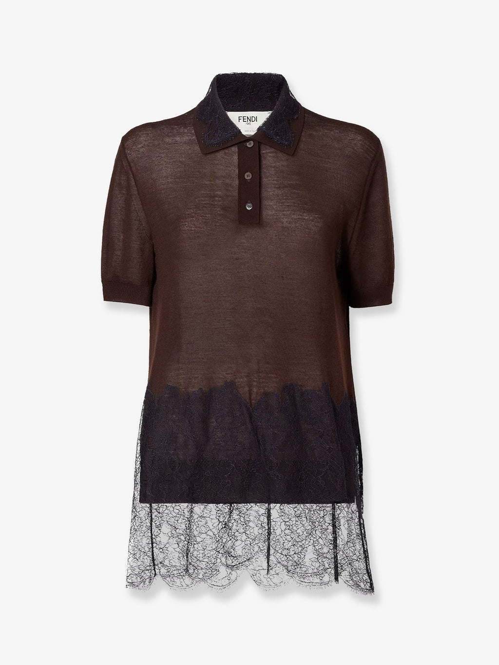 Fendi Lingerie cashmere and silk polo shirt