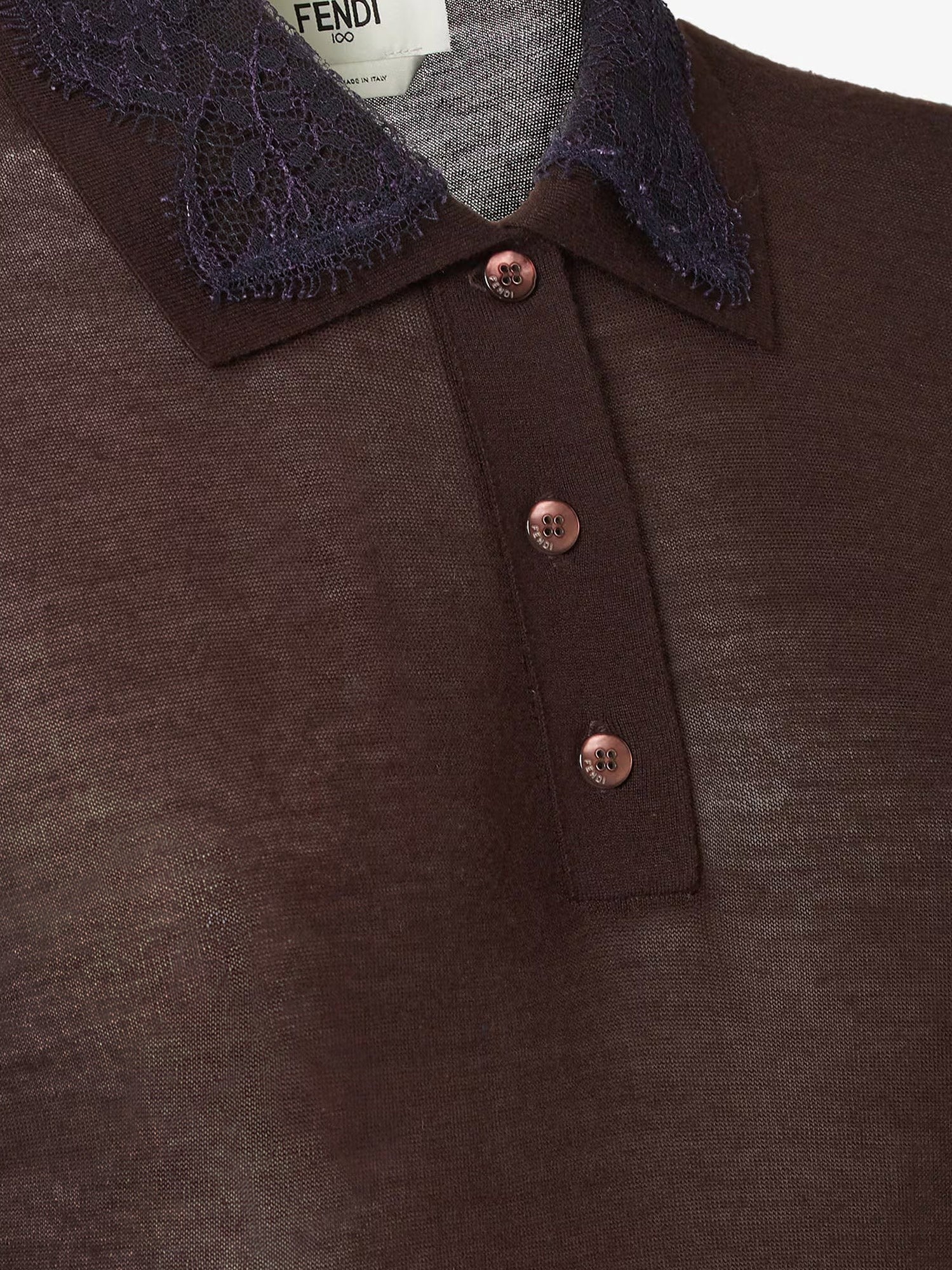 Fendi Lingerie cashmere and silk polo shirt