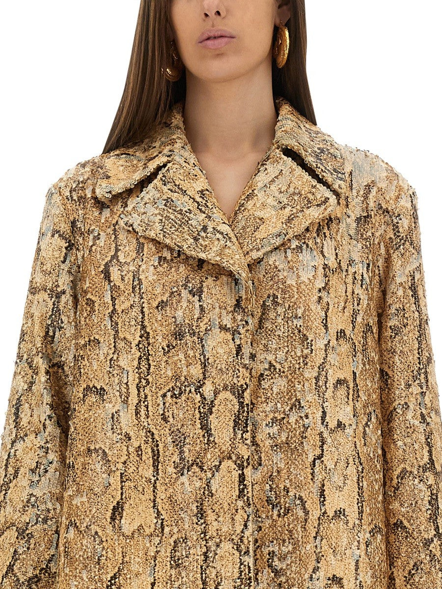Dries Van Noten LONG COAT WITH SEQUINS