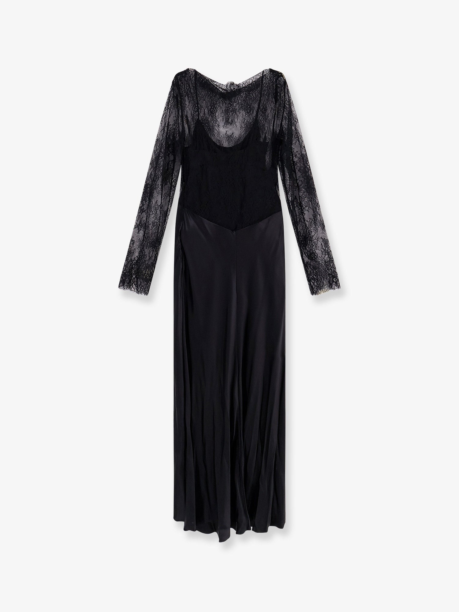 alberta ferretti Long dress with lace insert