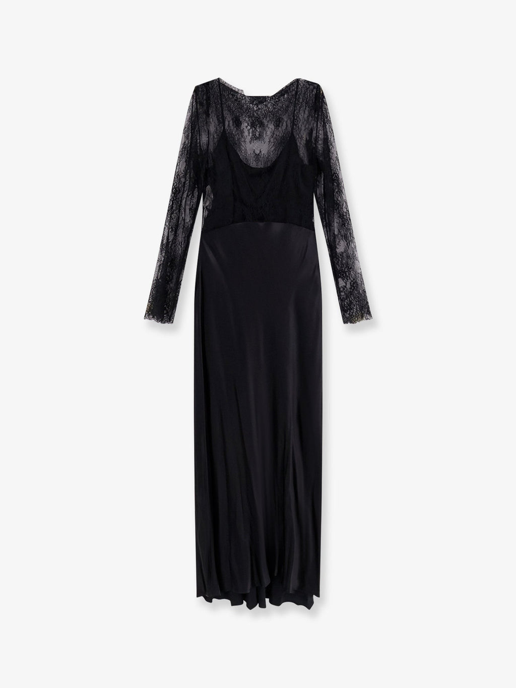 alberta ferretti Long dress with lace insert