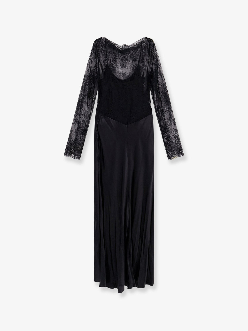 alberta ferretti Long dress with lace insert