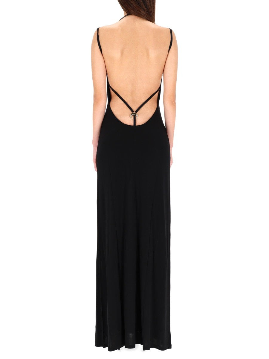 MARINE SERRE LONG JERSEY DRESS