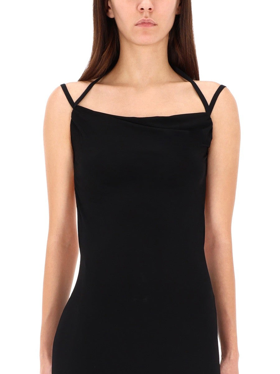 MARINE SERRE LONG JERSEY DRESS