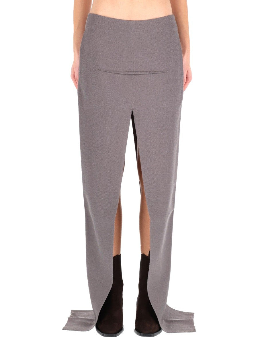 RICK OWENS LONG SKIRT WITH CENTER SLITS