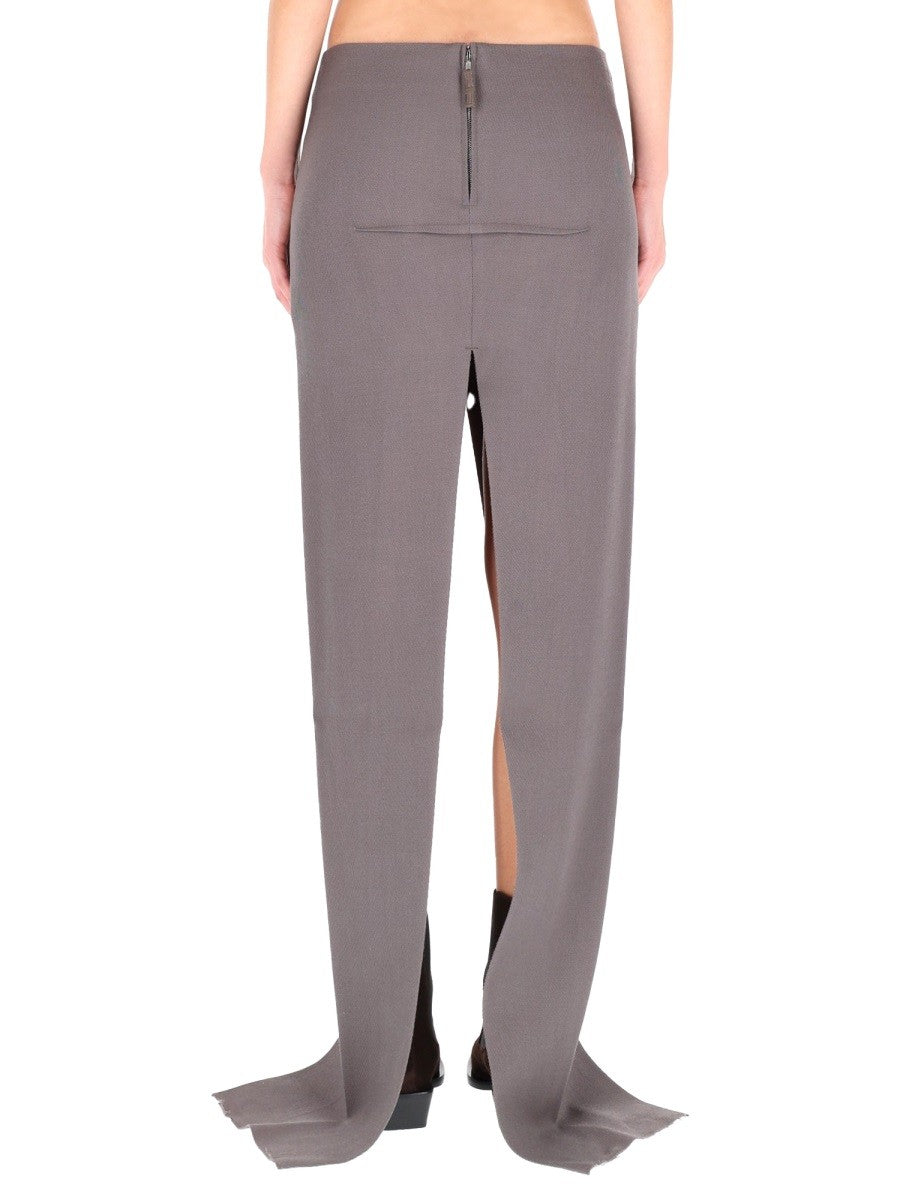 RICK OWENS LONG SKIRT WITH CENTER SLITS