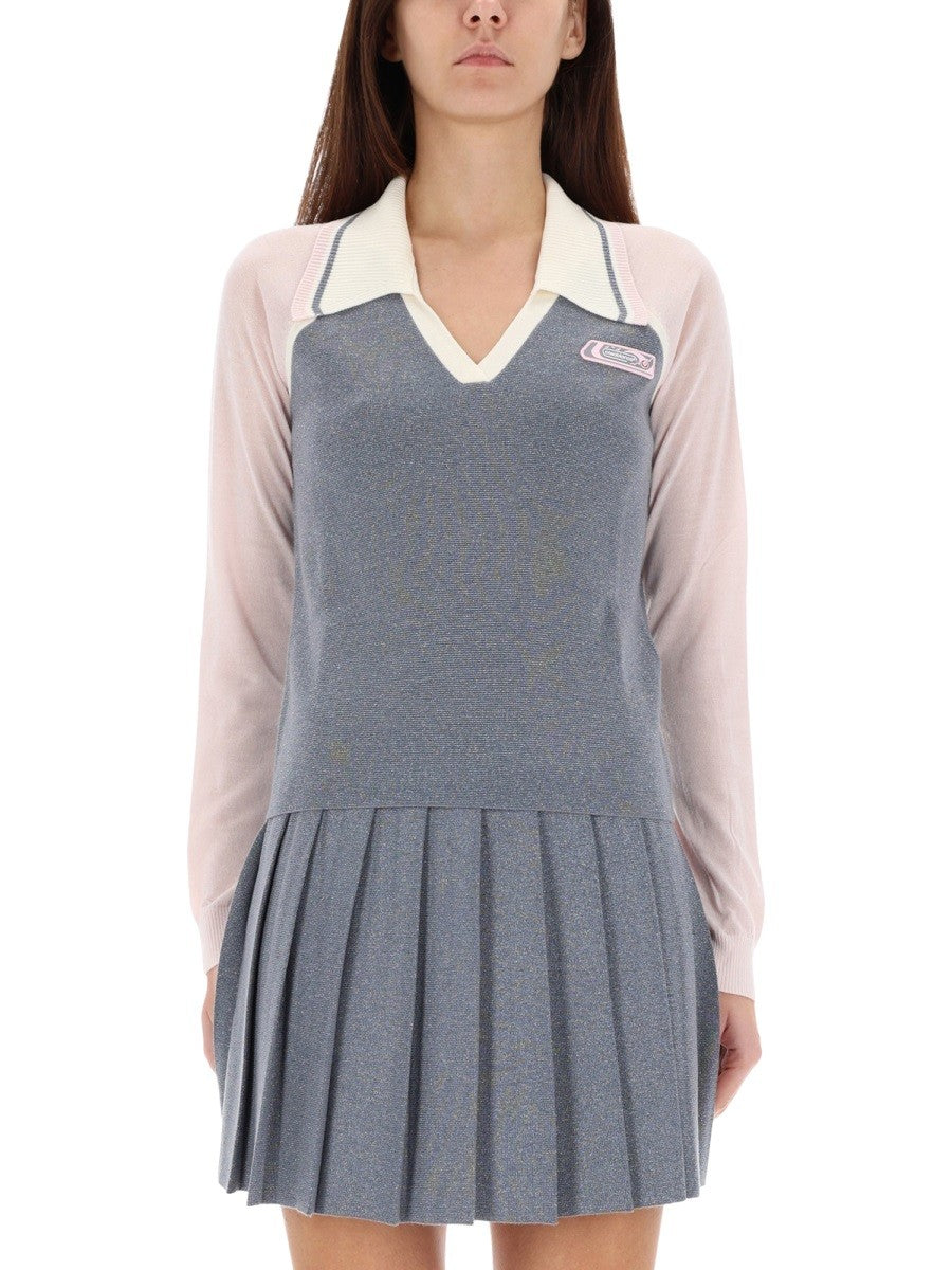 CASABLANCA LONG SLEEVE TENNIS POLO SHIRT